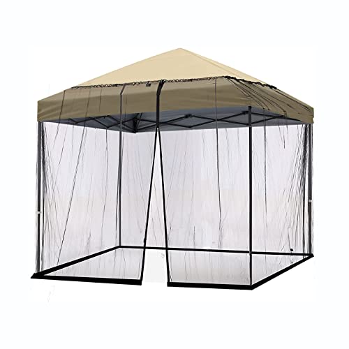 SFDPDM Regenschirm Moskitonetz 3 x 3 m, verstellbares Moskitonetz für Sonnenschirm, Regenschirm Moskitonetz mit Reißverschluss Pavillon Fliegengitter für Parasol im Garden,Schwarz von SFDPDM