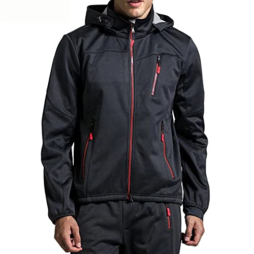 SFITVE Fahrradjacke Herren Winter Wasserdicht Atmungsaktiv,Fleece Winterjacke Reflektierend,Winddicht MTB Thermo-Vlies Warm Radjacke Mantel für Wandern Radfahren Joggen(Size:L,Color:Schwarz) von SFITVE