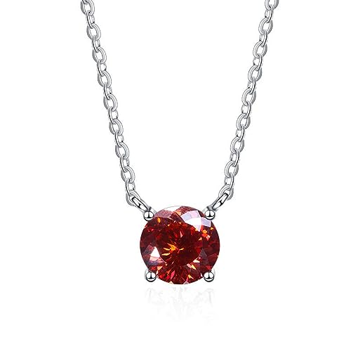 SFQEVHRZ Anhänger für Frauen， 1ct Moissanite Anhänger Halskette for Frauen D Farbe VVS1 Rot/Blau/Rosa Diamant Halskette 925 Sterling Silber Halskette(Rosso) von SFQEVHRZ