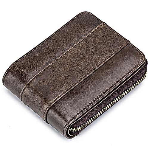 SFQEVHRZ Geldbörsen，Herren-Geldbörsen， mit Blockierung, Casual Change Führerschein Multifunktions-Kartensteckplatz Brieftasche(Bruin,Without Box) von SFQEVHRZ