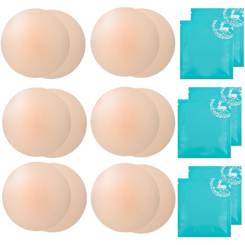 SFSSHUI 6 Paare Nippelpads,Brustwarzen Abdeckungen,Damen Nipple Cover,Ultra Dünne Damen Nippel Covers,Wiederverwendbare Nippelabdeckung Zu Jedem Anlass. von SFSSHUI