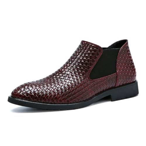 Chelsea Boots Herren Anzugstiefel Business Stiefeletten Stretch Stiefel Wildleder Stiefel Stiefeletten,Rot,45 EU Chelsea Boots Herren Anzugstiefel Business Stiefeletten Stretch Stiefel Wildleder Stiefel Stiefeletten,Rot,45 EU von SFSSWSRYDF