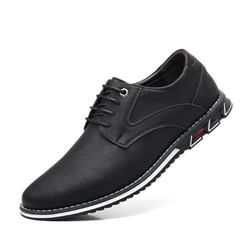 SFSSWSRYDF Business Derby Herren Oxford Hochzeit Schuhe Klassischer Anzugschuhe Schnürhalbschuhe,Schwarz,50 EU von SFSSWSRYDF