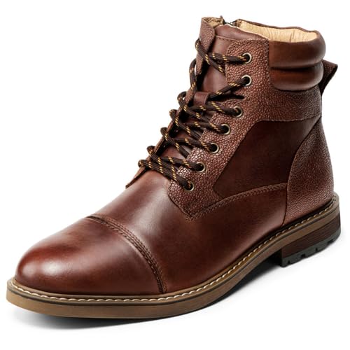 SFSSWSRYDF Chelsea Stiefel Boots Herren Abendschuhe Formal mit Reißverschluss Worker Biker Boots-Motorrad,A Brown,42 EU von SFSSWSRYDF
