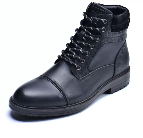 SFSSWSRYDF Chelsea Stiefel Boots Herren Abendschuhe Formal mit Reißverschluss Worker Biker Boots-Motorrad,Schwarz,46 EU von SFSSWSRYDF
