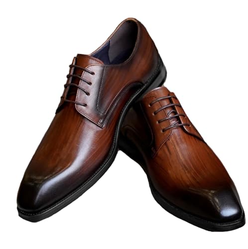 SFSSWSRYDF Herren Formale Hochzeit Schuhe Plain Toe Anzugschuhe Schnürhalbschuhe Business Oxfords Business Casual Lederschuhe,Braun,38 EU SFSSWSRYDF Herren Formale Hochzeit Schuhe Plain Toe Anzugschuhe Schnürhalbschuhe Business Oxfords Business Casual Lederschuhe,Braun,38 EU von SFSSWSRYDF