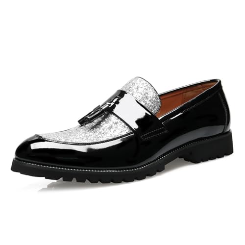 SFSSWSRYDF Herren Mokassin Slippers Freizeit Glitter Loafer Mode Tassel Freizeitschuhe Herrenschuhe Elegant,Silber,40 EU SFSSWSRYDF Herren Mokassin Slippers Freizeit Glitter Loafer Mode Tassel Freizeitschuhe Herrenschuhe Elegant,Silber,40 EU von SFSSWSRYDF