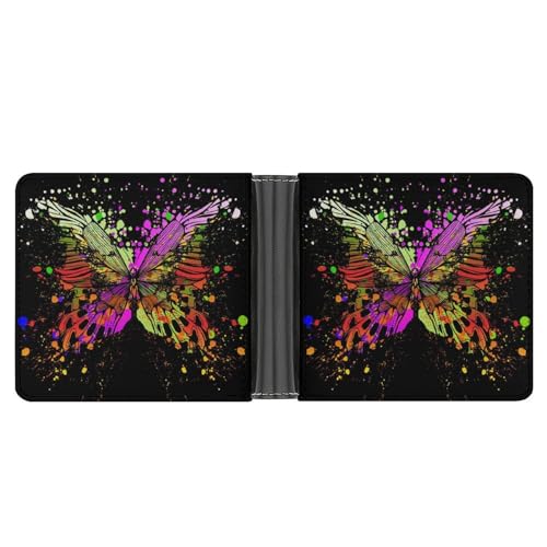 SFZPVMP Aquarell Schmetterling Damen Portemonnaie Leder Geldbörse Frauen Portmonee Brieftasche von SFZPVMP
