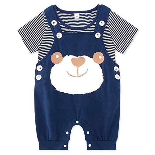 Baby Junge Kleidung Sommer Babykleidung Jungen Set Strampler Latzhose Babysachen Kurzarm Bekleidungssets Baby Jungen 0-3 Monate von SFreeBo