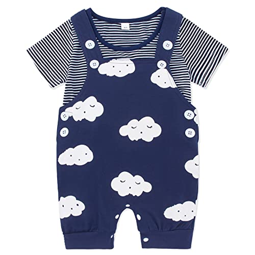 Baby Junge Kleidung Sommer Babykleidung Jungen Set Strampler Latzhose Babysachen Kurzarm Bekleidungssets Baby Jungen 6-9 Monate von SFreeBo