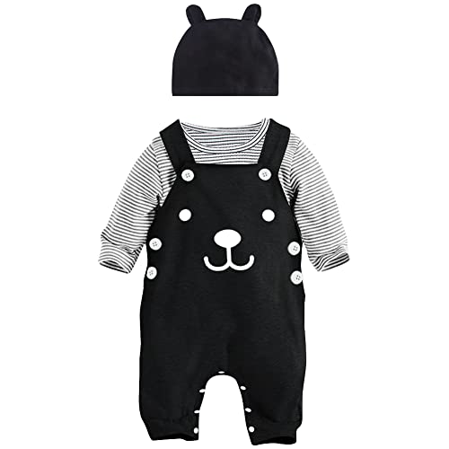 SFreeBo Baby Jungen Kleidung Winter Babykleidung Outfit Set Langarm Baumwolle Gestreiftes 3PCS Neugeborenes Babykleidung Jungen 68 von SFreeBo