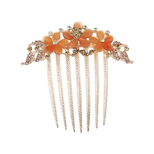 SG Store Blumen-Haarkamm Strass Hochzeit Braut Kopfschmuck Haarschmuck Dekorative Haarschmuck für Frauen und Mädchen Frisuren Champagner von SG Store