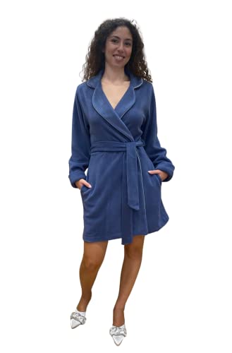 Kurzer Morgenmantel für Damen aus Viskosefleece, Modell Schal Art. Ottavia, Avio, XS Kurzer Morgenmantel für Damen aus Viskosefleece, Modell Schal Art. Ottavia, Avio, XS von SGARLATA HOME MADE IN ITALY