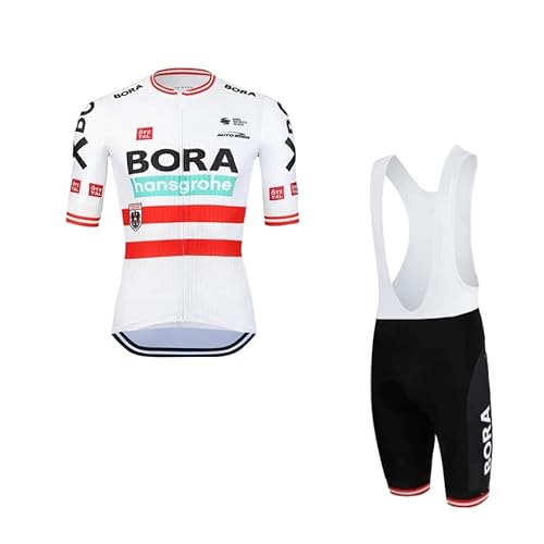 SGCIKER 2022 Herren Pro Team Bora Austria Championship Radtrikot Set, Kurzarm Fahrrad Bekleidung Lätzchen Kurzsets Gel Pad（3XL von SGCIKER