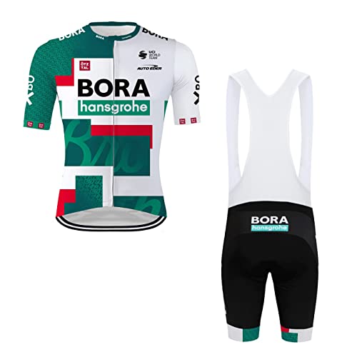 SGCIKER 2022 Herren Pro Team BORA TDF Radtrikot Set, Kurzarm Fahrrad bekleidung Lätzchen Kurzsets Gel Pad（M von SGCIKER