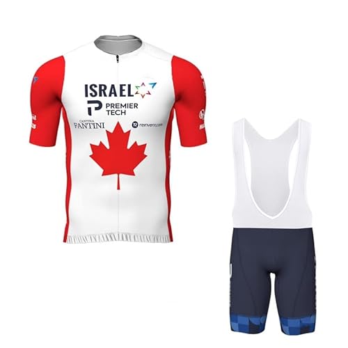 SGCIKER 2022 Herren Pro Team Israel Cycling Radtrikot Set, Kurzarm Fahrrad bekleidung Lätzchen Kurzsets Gel Pad（XL von SGCIKER