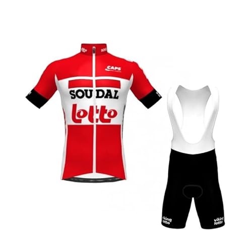 SGCIKER 2022 Herren Pro Team LOTTO SOUDAL Radtrikot Set, Kurzarm Fahrrad Bekleidung Lätzchen Kurzsets Gel Pad（2XL von SGCIKER