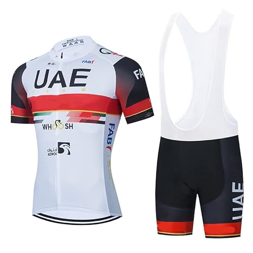 SGCIKER 2022 Herren Pro Team UAE Radtrikot Set, Kurzarm Fahrrad bekleidung Lätzchen Kurzsets Gel Pad（3XL von SGCIKER