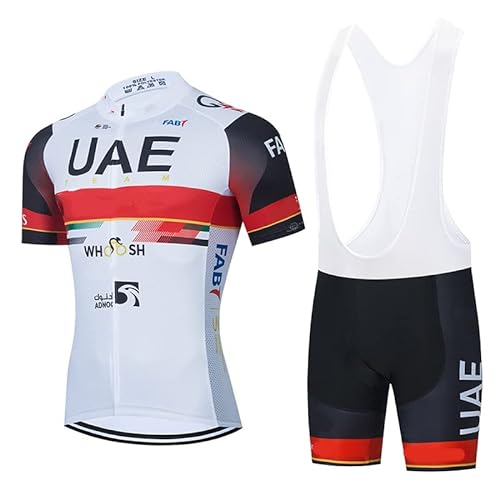 SGCIKER 2022 Herren Pro Team UAE Radtrikot Set, Kurzarm Fahrrad Bekleidung Lätzchen Kurzsets Gel Pad（2XL von SGCIKER