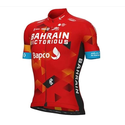 SGCIKER 2022 Herren World Tour Team Bahrain Radtrikot, kurzärmliges atmungsaktives Radtrikot MTB-Fahrrad Bekleidungs Hemd (4XL) von SGCIKER