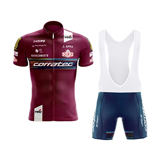 SGCIKER 2023 Herren Corratec Radtrikot Set, Kurzarm Fahrrad bekleidung Lätzchen Kurzsets Gel Pad（6XL von SGCIKER
