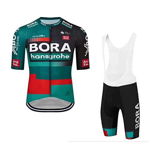 SGCIKER 2023 Herren Pro team BORA Radtrikot Set, Kurzarm Fahrrad bekleidung Lätzchen Kurzsets Gel Pad（3XL von SGCIKER