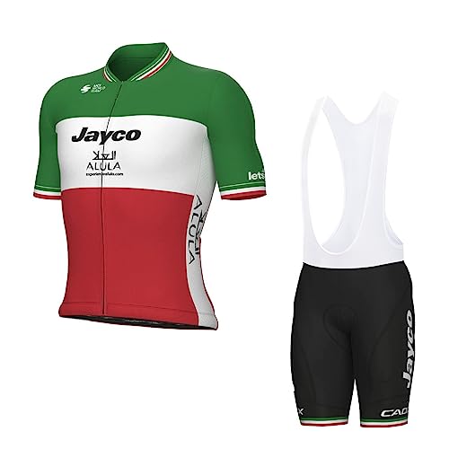 SGCIKER 2023 Herren Pro team Italia Championship Radtrikot Set, Kurzarm Fahrrad bekleidung Lätzchen Kurzsets Gel Pad（M von SGCIKER