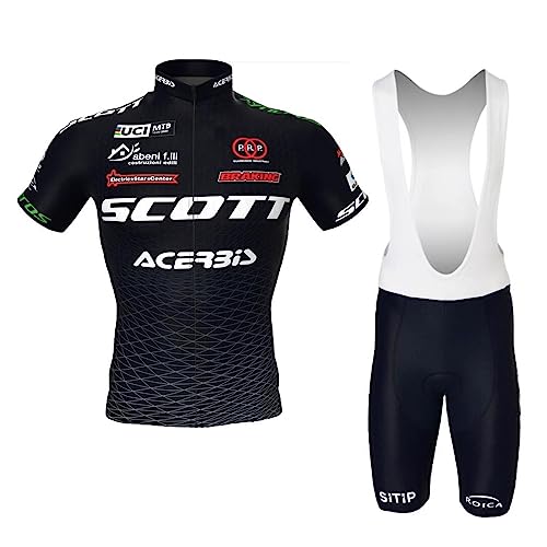 SGCIKER 2023 Herren Pro team Radtrikot Set, Kurzarm Fahrrad bekleidung Lätzchen Kurzsets Gel Pad（2XL von SGCIKER