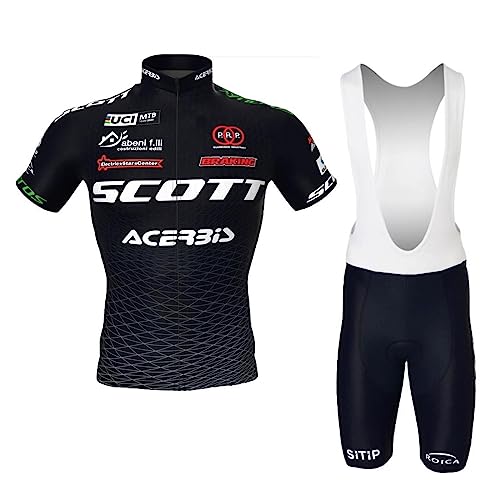 SGCIKER 2023 Herren Pro team Radtrikot Set, Kurzarm Fahrrad bekleidung Lätzchen Kurzsets Gel Pad（L von SGCIKER