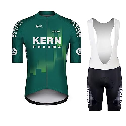 SGCIKER 2023 Herren Pro team Radtrikot Set, Kurzarm Fahrrad bekleidung Lätzchen Kurzsets Gel Pad（L von SGCIKER