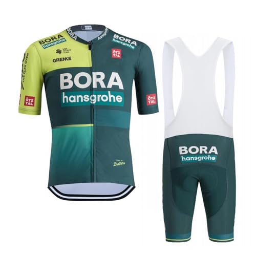 SGCIKER 2024 Herren BORA Radtrikot Set, Kurzarm Fahrrad bekleidung Lätzchen Kurzsets Gel Pad（M von SGCIKER