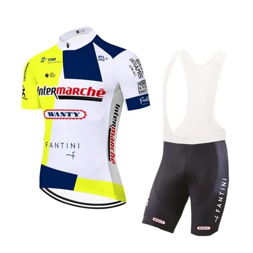 SGCIKER 2024 Herren Pro team INTERMARCHE WANTY Radtrikot Set, Kurzarm Fahrrad bekleidung Lätzchen Kurzsets Gel Pad（XL von SGCIKER