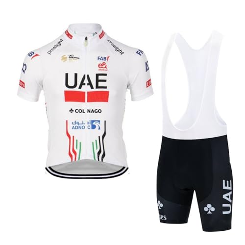 SGCIKER 2024 Herren Pro team UAE Radtrikot Set, Kurzarm Fahrrad bekleidung Lätzchen Kurzsets Gel Pad（4XL von SGCIKER