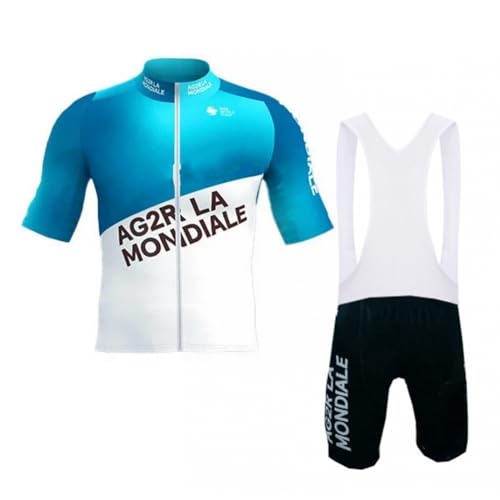 SGCIKER 2024 Herren Pro teamAG2R Radtrikot Set, Kurzarm Fahrrad bekleidung Lätzchen Kurzsets Gel Pad（XL von SGCIKER