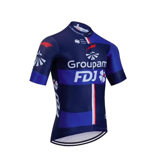 SGCIKER 2024 Herren World Tour Team Groupama FDJ Radtrikot, kurzärmliges atmungsaktives Radtrikot MTB-Fahrrad Bekleidungs Hemd (4XL) von SGCIKER