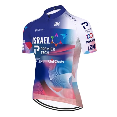 SGCIKER 2024 Herren World Tour Team Israel Radtrikot, kurzärmliges atmungsaktives Radtrikot MTB-Fahrrad Bekleidungs Hemd (XL) von SGCIKER