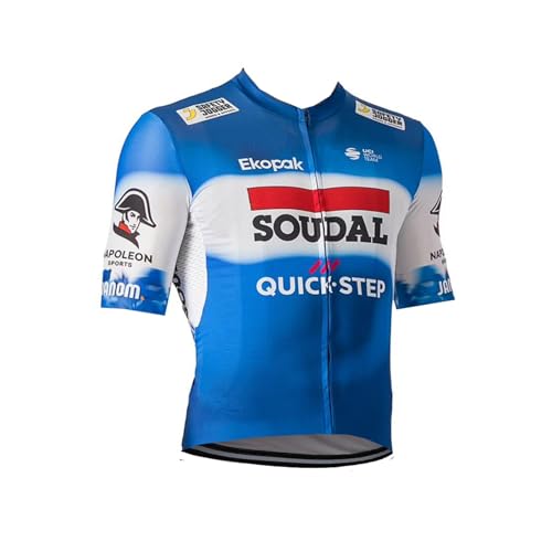 SGCIKER 2024 Herren World Tour Team SOUDAL Quick Step Radtrikot, kurzärmliges atmungsaktives Radtrikot MTB-Fahrrad Bekleidungs Hemd (2XL) von SGCIKER