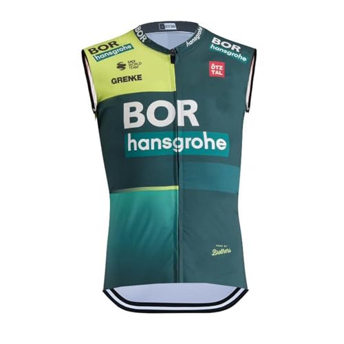SGCIKER 2024 pro team BORAHansgrohe Windjacke Weste Windjacke Herren Fahrrad bekleidung, MTB Windstopper Radsport weste (6XL) von SGCIKER