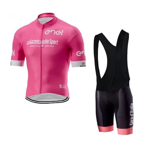 SGCIKER Italien Tour Team Rosa Fahrradtrikot Set für Männer, Sommer Kurzarm-Radtrikot MTB-Bike-Bekleidung Bib Short Kits 9D Gel Pad (3XL) von SGCIKER