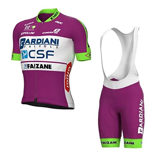 SGCIKER 2022 Herren Pro Team Bardiani CSF Radtrikot Set, Kurzarm Fahrrad bekleidung Lätzchen Kurzsets Gel Pad（XL von SGCIKER