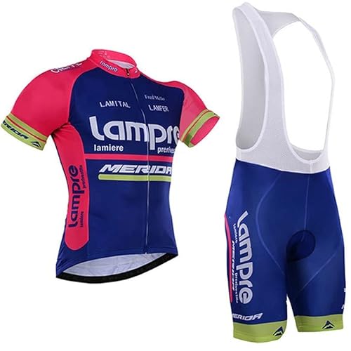 SGCIKER Retro Pro Team Lampre Radtrikot Set for Herren, Kurzarm Fahrrad bekleidung Lätzchen Kurzsets Gel Pad(XL SGCIKER Retro Pro Team Lampre Radtrikot Set for Herren, Kurzarm Fahrrad bekleidung Lätzchen Kurzsets Gel Pad(XL von SGCIKER