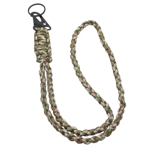 SGERUFZ 1 Stück Paracord Schlüsselanhänger, Geflochtenes Umhängeband Schlüsselband mit Metall Ring und Adlerschnabelknopf, ideal für Schlüssel und Ausweishalter (Armeegrün) von SGERUFZ