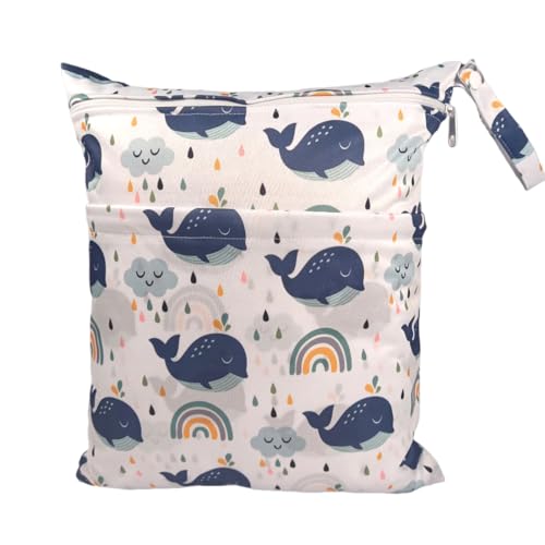 SGERUFZ 1 Stück Windeltasche Wetbag Kindergarten Nassbeutel Stoffwindeln Organiser Beutel Nasstaschen Stoff Wickeltasche Taschen Wasserdicht Wiederverwendbar von SGERUFZ