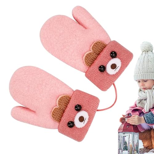 SGERUFZ 1 pcs Kinder Winter Handschuhe Fäustlinge Baby Cartoon Fausthandschuhe Halshandschuhe Dicke Doppelt Strickhandschuhe 1-3 Jahre alt, Spielen, Laufen, Skifahren Bedarf von SGERUFZ