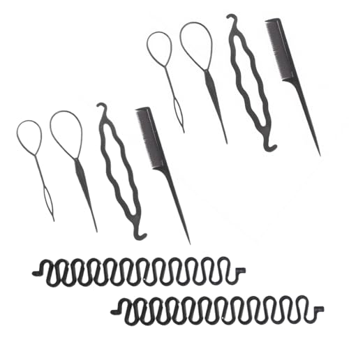 SGERUFZ 10 Stück Haarstyling-Set Haargeflecht Werkzeug, Haarflechtwerkzeuge für DIY Frisuren, Frisurenhilfe (Für Frauen, Mädchen) von SGERUFZ