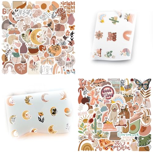 SGERUFZ 100 Pcs Boho Sticker Aufkleber für Laptop Telefon Wasserflasche Skateboard Koffer Gitarre Pad Niedliche ästhetische Vinyl Aufkleber Wasserdicht Scrapbook Aufkleber von SGERUFZ