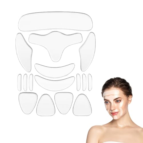SGERUFZ 16 PCS Reusable Silicone Anti-Wrinkle Patches Face Patch Set for Face, Mouth, Forehead, Chin von SGERUFZ