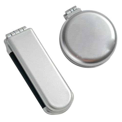 SGERUFZ 2 Pcs Faltbare Mini Haarbürste mit Spiegel Tragbare Reisebürste für Männer Frauen und Mädchen Rechtecke und Kreise von SGERUFZ