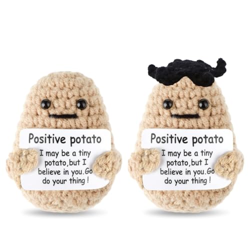 SGERUFZ 2 Pcs Pocket Hug Positive Kartoffel Mini-Plüsch Lustige Potato Puppe Kreative Strickwolle Puppe für Frauen Abschiedsgeschenk Kollegen Beste Freundin Geschenke von SGERUFZ