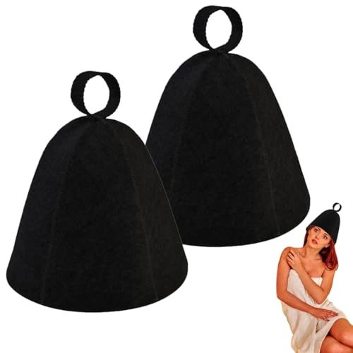 SGERUFZ 2 Stück Saunahut,Sauna Hut,Filz Herren Mütze,Saunamütze Damen Filzhut,Hut Duschhaube Filz-Saunahut,Filzkappe Hat Lustig Mütz,Saunahüte (Grau) von SGERUFZ